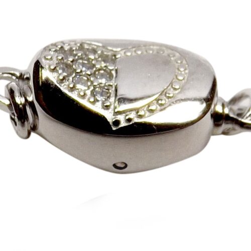 925S Silver Pearl Safety Clasp