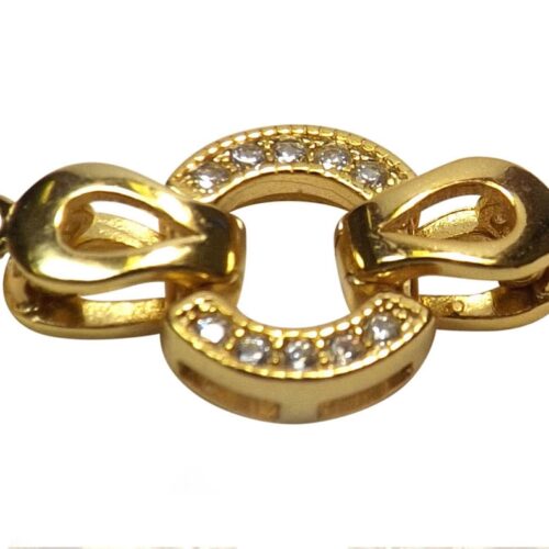 14KY Gold over 925SS Pearl Diamond Clasp