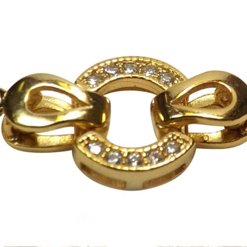 14KY Gold over 925 Sterling Silver Pearl Diamond Clasp