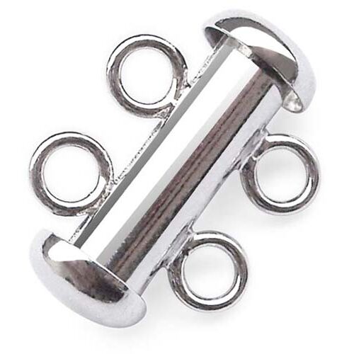 925 Sterling Silver 2-row Tube Clasp