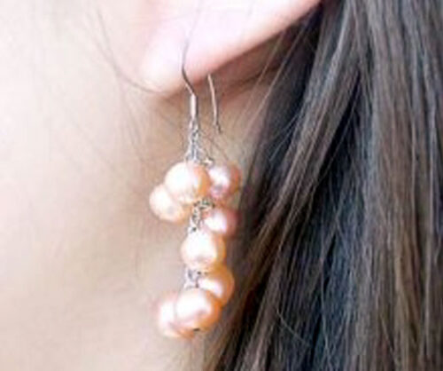 Clustered Flower 925 Sterling Silver Pearl Earrings