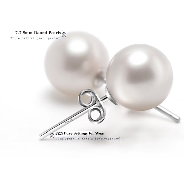 S925 Silver Needle Pearl Ear Studs Advanced Circle Design 2022 New