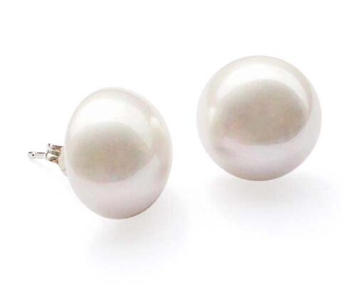 White 8mm or 10mm Southsea Shell Mabe Pearl Earring Studs 925 SS