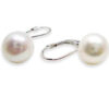Large White Pearl 925S Silver Leverback Earrings