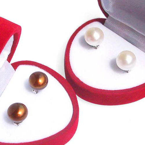 9-9.5mm Large Genuine Pearl Stud Earrings 925 Sterling Silver 4 Colors