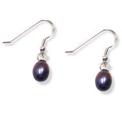 925 silver dangling drop pearl earrings
