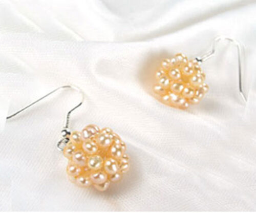 Pink Pearls Snow Ball 925 SS pearl Earrings