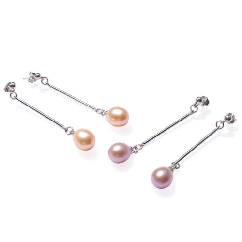 7-8mm Drop Pearls in 925 Sterling Silver Earrings