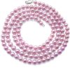 Mauve 6-7mm AA+ 36inch Long Round Pearl Necklace 925 SS