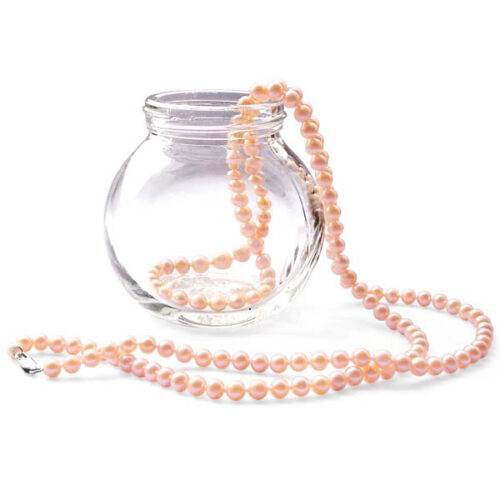 36inch Long Round Pearl Necklace 925 Silver