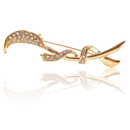 Pearl Brooch Setting in Vine Design with 18K Gold Overlay