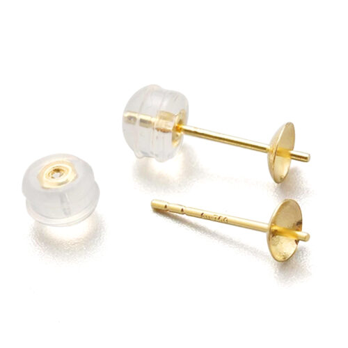 solid gold stud earrings settings
