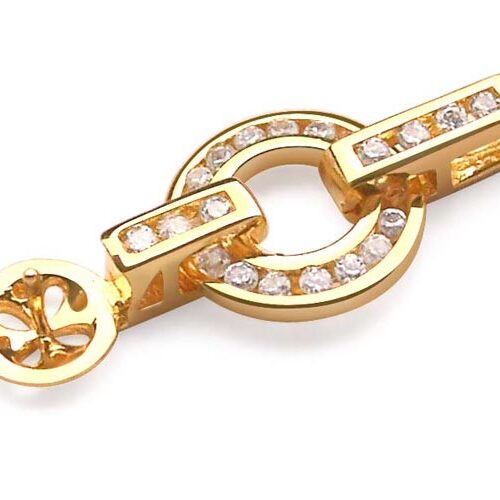 18K Yellow Gold overlay Pendant Setting in Loop Design