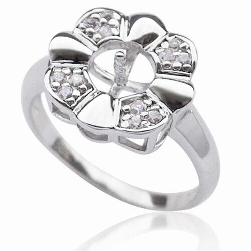925 Sterling Silver Flower Ring Setting