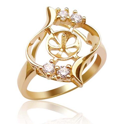 14K Solid YG Ring Setting in Curve Design