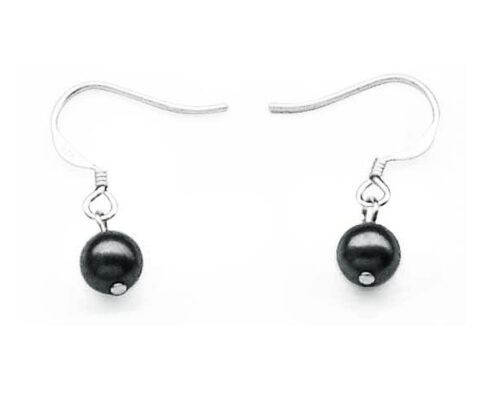 64 Inch Long Claspless Black Or White Genuine Pearl Necklace and 925 Sterling Silver Studs Earrings Set of 2
