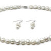 White Baroque Pearl Necklace and Earrings Set