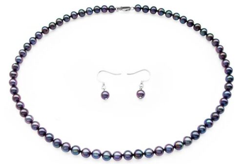 Multi-Black Colored Pearl Set