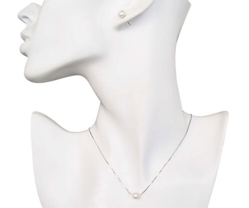 7-8mm White Add A Pearl Necklace and Earrings Set