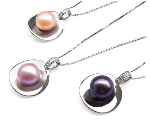Large 9-10mm Pearl 925 Sterling Silver Pendant with a Free Silver Chain
