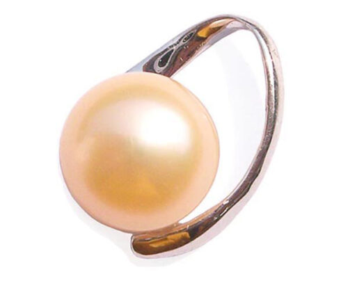 Simple Large 8mm Pearl Silver Pendant