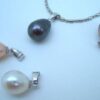 White, Black, Pink and Lavender 9-10mm AAA Large Drop Pearl Silver Pendants