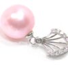 Baby Pink Completely Round AAA High Quality 10-11mm 925Sterling Silver Pendant