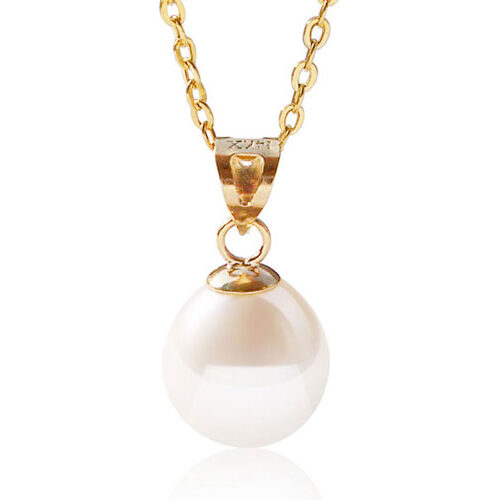 White 9-10mm Drop Pearl Pendant in 14K Gold