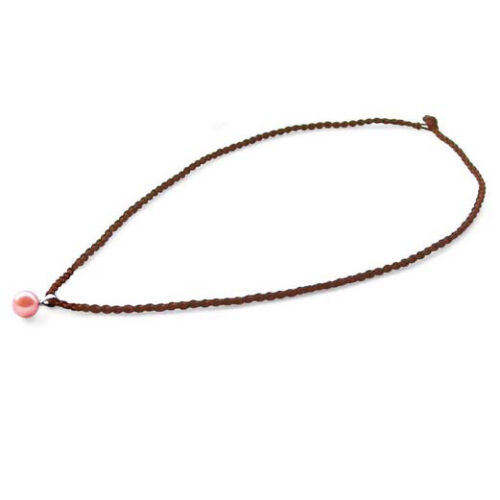8mm Southsea Shell Pearl Pendant with Silk Cord