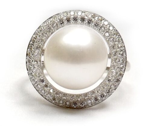 925 Sterling Silver 10-10.5mm Pearl Ring