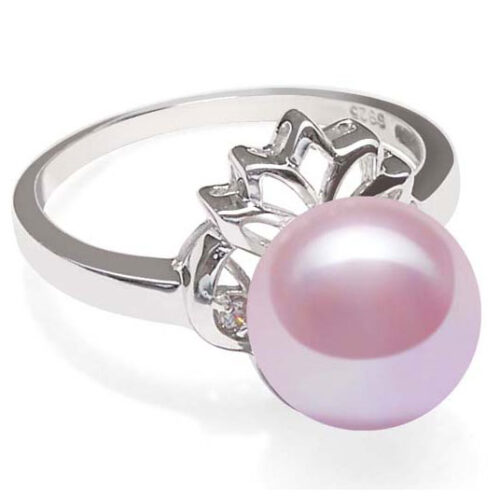 Mauve Stamped 925 SS High Quality Pearl Ring