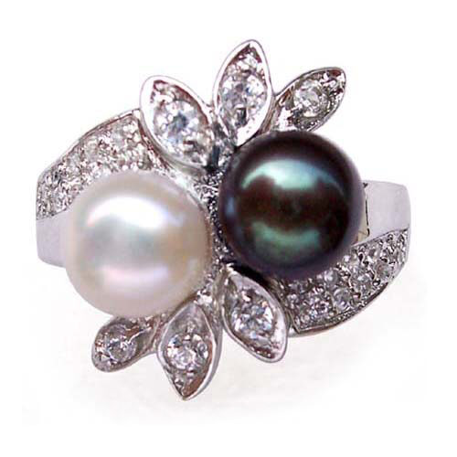 Sterling Silver 2 Pearl Ring