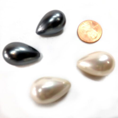 Large 16x25mm Drop Shaped Southsea Shell Pearl Half Drilled