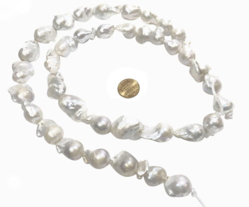 Large white 15x25mm baroque pearl strands