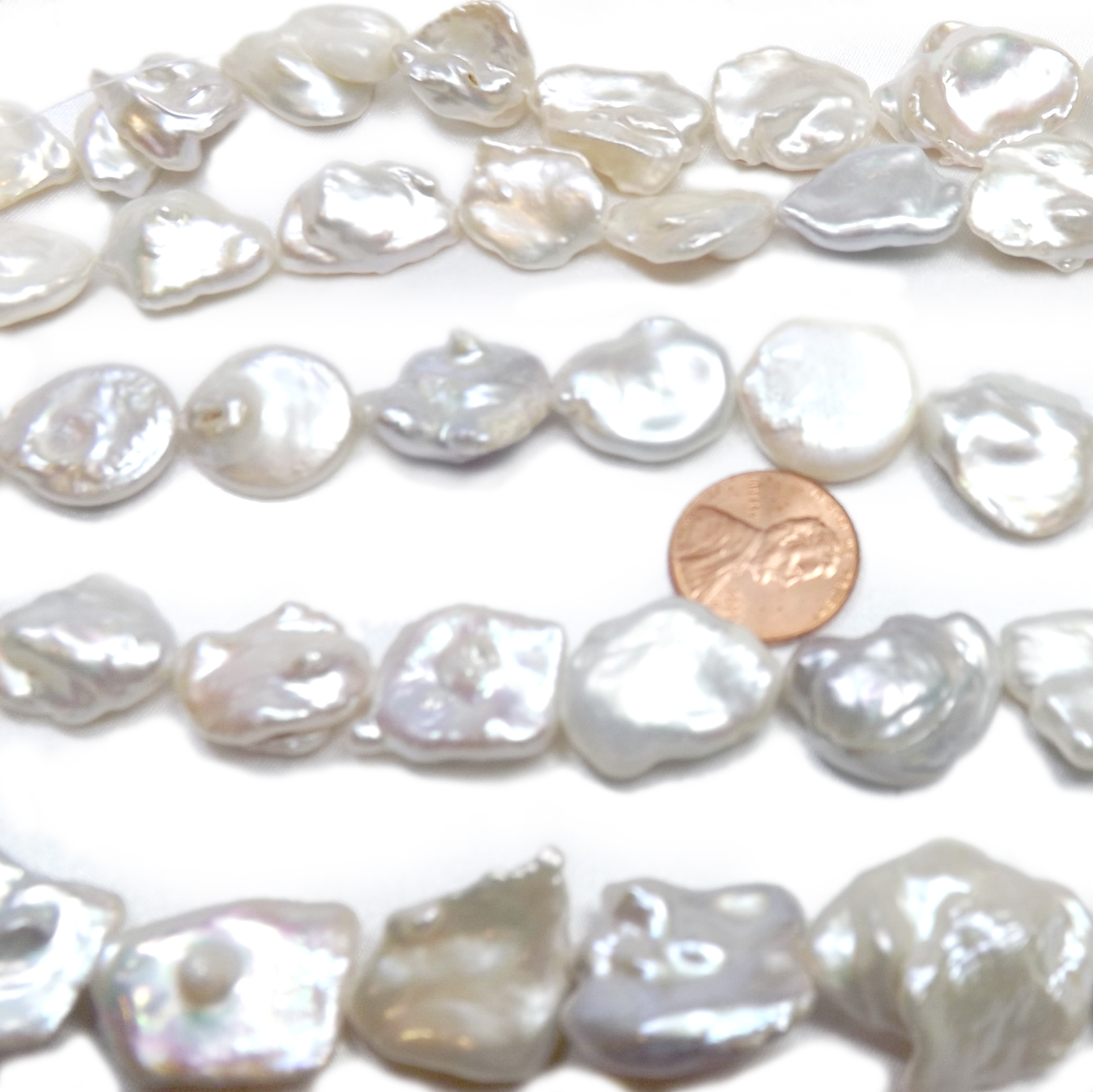 15-20mm Huge Baroque Pearls Strand High Luster White or Pink Pearls