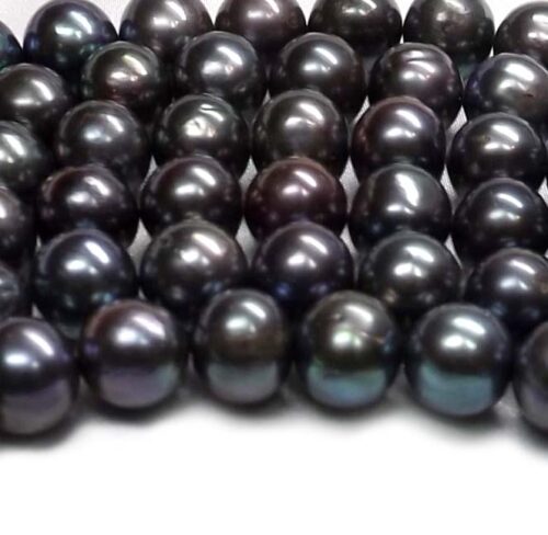 11-12mm Huge Freshwater Black Round Pearls