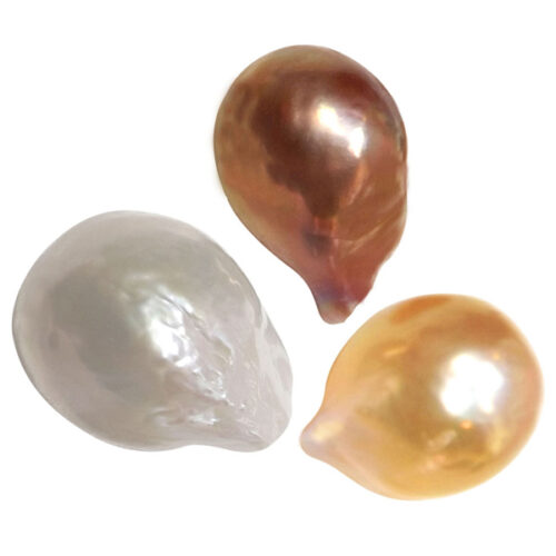 14-18mm Undrilled Baroque Pearl in White Pink and Mauve Colors