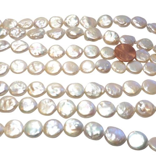 Chunky Coin Pearls 13-14mm to 14-15mm on a Temporary Strand