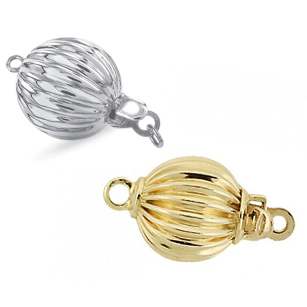 11 mm Diamond Ball Single Strand Necklace Clasp - Pearl & Clasp