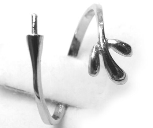 3 Leaf Adjustable 925 Sterling Silver Ring Setting