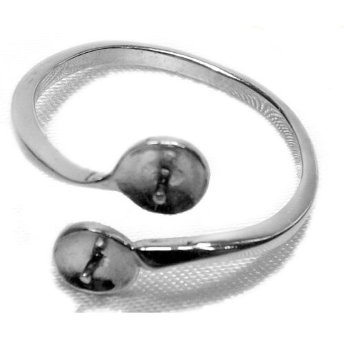 925 Sterling Silver 2 Pearl Ring Setting