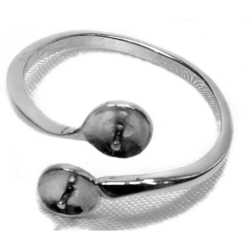 925 Sterling Silver 2 Pearl Ring Setting