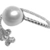 Flower Shaped 925 Sterling Silver Adjustable Ring Setting with a Pearl