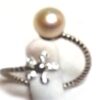 Flower Shaped 925 Sterling Silver Adjustable Pearl Ring