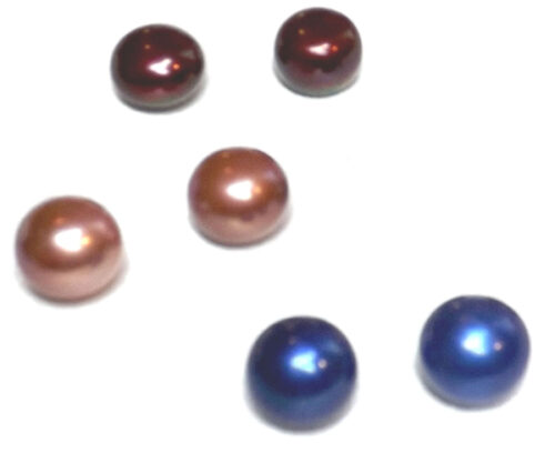 11-12mm AA Quality Button Pearls in Red, Green, Pink, Blue, Brown Colors