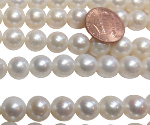 10-11mm Freshwater AA- Quality White Round Pearl Strand