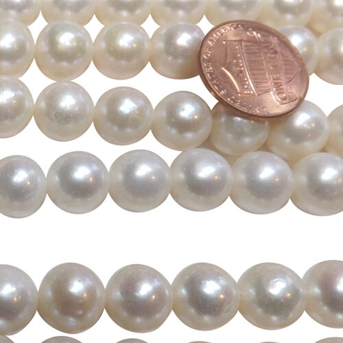 10-11mm Freshwater AA- Quality White Round Pearl Strand