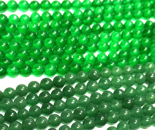 6mm round green jade beads