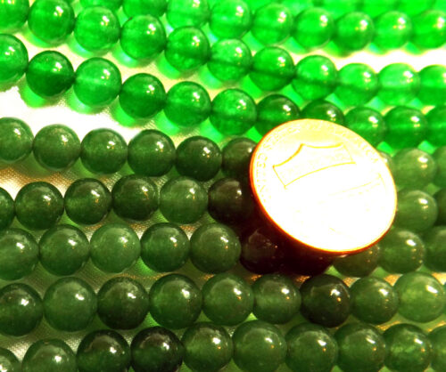 6mm Round Green Jade Beads