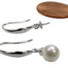 A Pair of 925 Sterling Silver Dangling Earrings Settings with 18K White Gold
